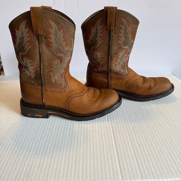 Ariat Kids WorkHog Western Leather Boots Size 4.5 Youth Pull-On Style 10007836 - Picture 5 of 14